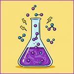 Purple coloured solution in a flask